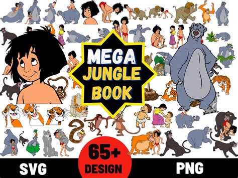 Mega Jungle Book Svg The Jungle Book Svg Mowgli Svg Baloo Etsy Uk