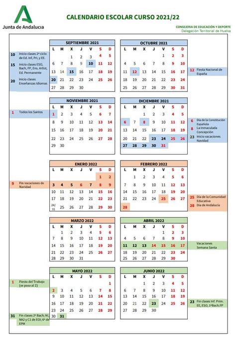 Calendario Escolar 2021 2022 Andalucia Calendario Escolar Sevilla