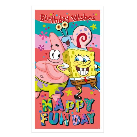Happy Fun Day Spongebob Squarepants Birthday Card Sb079 Character