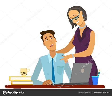 Sexual Harassment Work Vector Illustration Cartoon Style Stock Vector