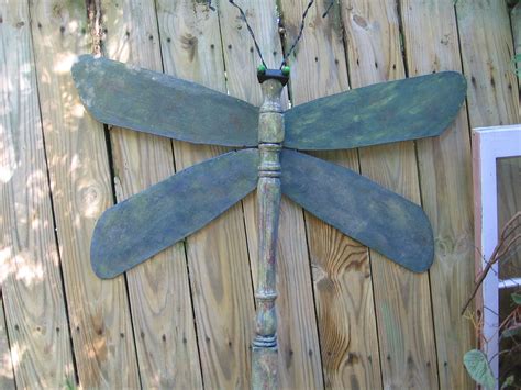 Dragonfly Made From Ceiling Fan Blades And Table Leg