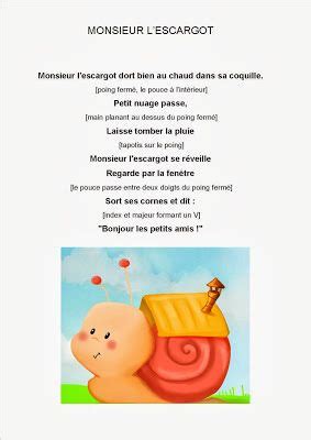 Quand tu es maîtresse de maternelle et plus particulièrement de petite section, il ne se passe pas une journée sans que tu chantes au moins. Comptine#12 Monsieur l'escargot | Comptines, Comptine et ...