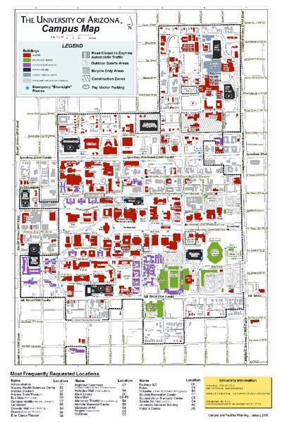University Of Arizona Map Of Campus Pdf Free Software And Shareware