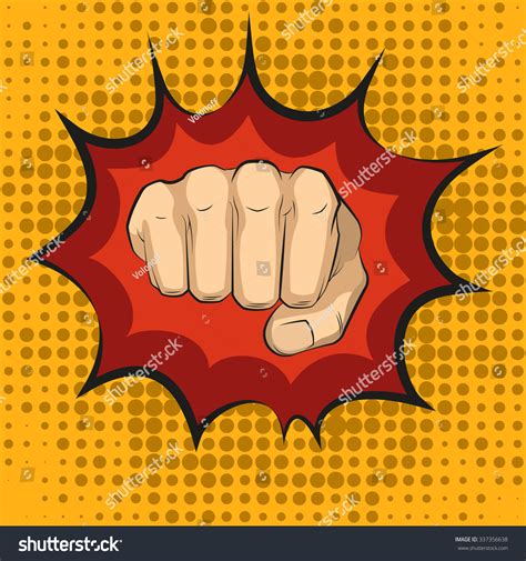 Fist Hitting Punching Pop Art Style Stock Vector 337356638 Shutterstock