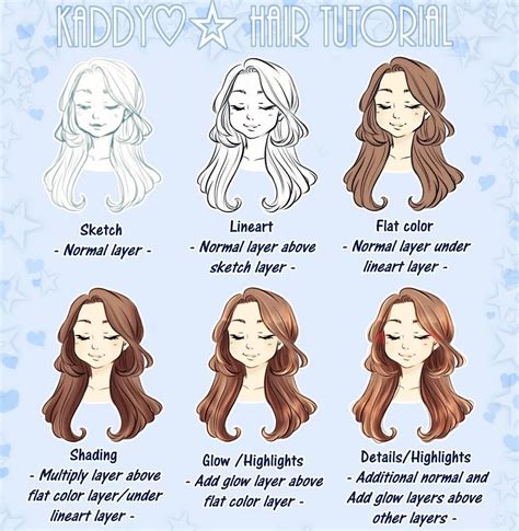 Hair Tutorial I Use The Drawing Software Clip Studio Paint Pro And I