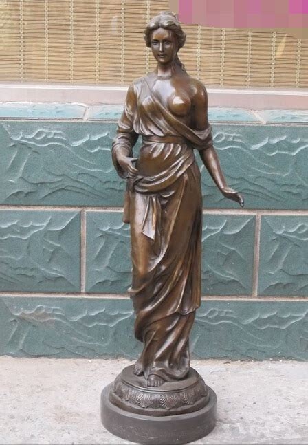 Huge Greece Fairy Tale Bronze Art Sister Nude Belle Stand Statue Goddess Goddess Goddess