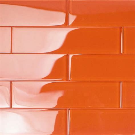 Contempo 2 X 8 Glass Subway Tile In 2021 Orange Aesthetic Orange Wallpaper Ivy Hill Tile