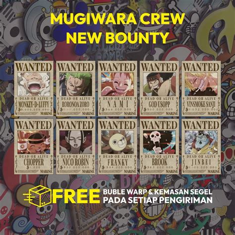 Jual Poster Bounty One Piece Terbaru Poster Wanted Paket Komplit SHP Ukuran A Shopee Indonesia