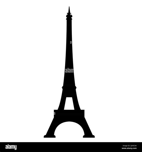 Eiffel Tower Black On A White Background Eiffel Tower Sign Flat Style