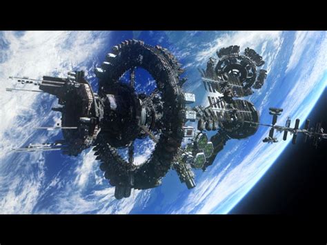 An Artists Rendering Of A Space Station In The Outer World As Seen