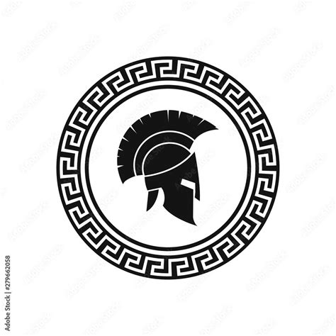 Vector Illustration Of Spartan Helmet And Shield Stock Vector Adobe