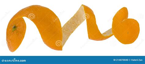 Skins Of Orange Mandarin Isolated On A White Background Close Up Stock