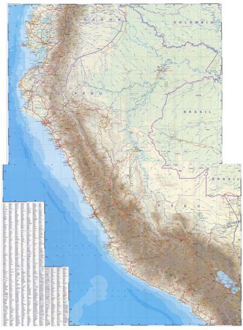 En Alta Resolución Detallado Mapa De Carreteras De Perú Con Todas