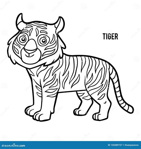 Libro De Colorear Tigre Ilustraci N Del Vector Ilustraci N De Tigre