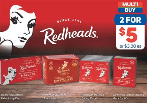 Redheads Matches Extra Long 45s Redheads Firestarter 10s Redheads Safety 10x45 Redheads Handy