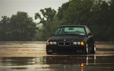 Download Wallpapers Bmw M3 E36 Rain Tuning Black M3 Bmw For