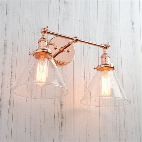 Black Permo Double Sconce Vintage Industrial Antique 2 Lights Wall