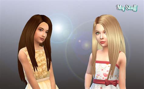 Mystufforigin Emilia Hair For Girls Sims 4 Hairs Girl Hairstyles