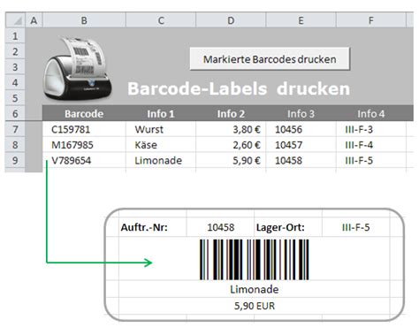 Er verfügt über mehrere jahre berufserfahrung u.a. Label-Writer mit Word und Excel ansteuern