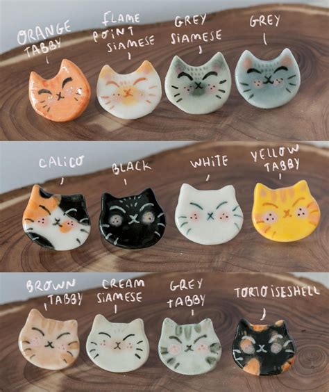 Ceramic Cat Pin Kitten Brooch Animal Lover Jewelry Etsy Polymer Clay