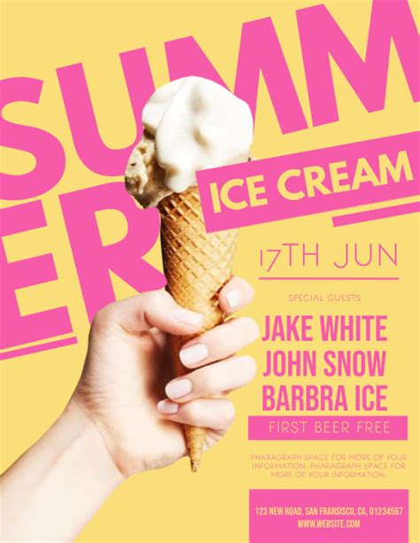 Summer Ice Cream Social Event Flyer Template Postermywall