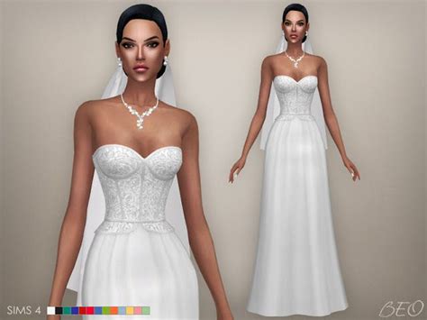 Sims 4 Ccs The Best Wedding Dress By Beo Creations Kleid Hochzeit