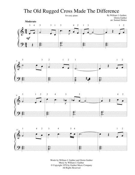 The Old Rugged Cross Made The Difference For Easy Piano Sheet Music Pdf