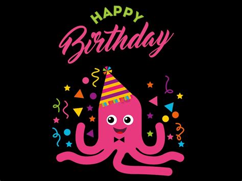 Octopus Happy Birthday 24x18 Double Sided Yard Sign Etsy