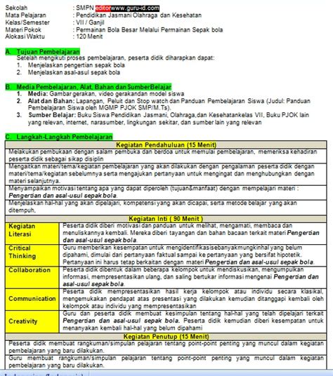 RPP PJOK Lembar Kelas SMP K Semester Dan Revisi Modul Ajar Kurikulum Merdeka