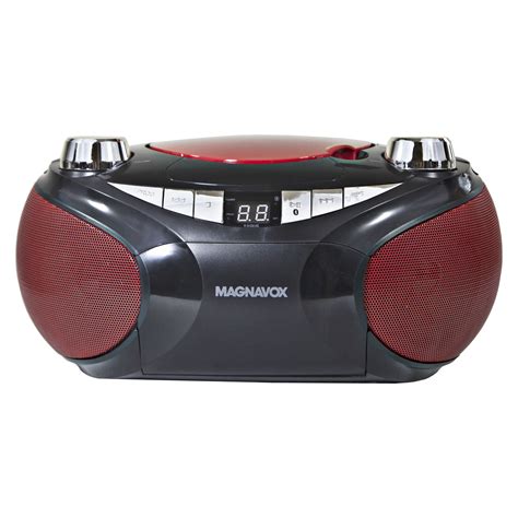 Magnavox MD6949 Portable CD Boombox With AM FM Radio And Bluetooth Red