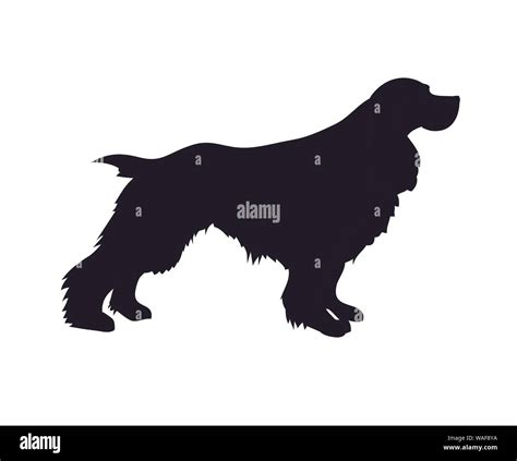 Dog Stands Silhouette Vector White Background Vector Stock Vector
