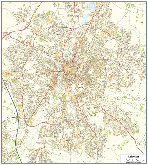 Leicester city council is the unitary authority serving the people, communities and businesses of leicester, the biggest city in the east midlands. Leicester Street map - £26.99 : Cosmographics Ltd