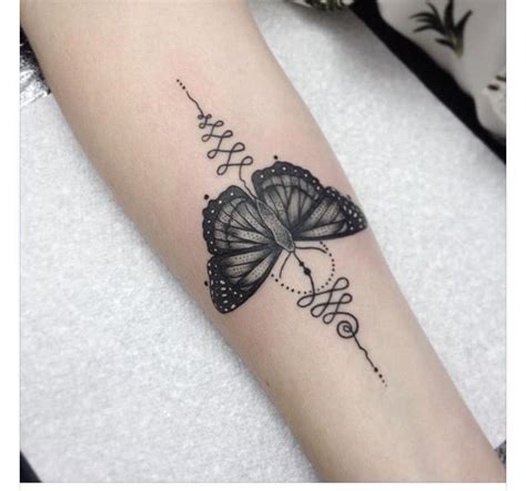 Butterfly And Unalome Tattoo By Medusa Lou Tattoo Artist Me