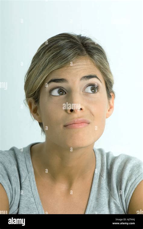 Woman Making Face Portrait Stock Photo Alamy