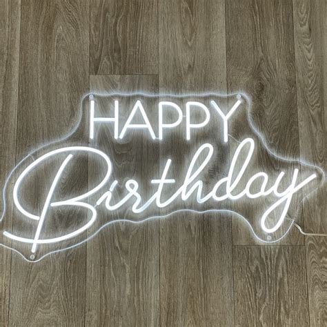 Happy Birthday Neon Sign Birthday Led Sign Party Neon Sign Etsy