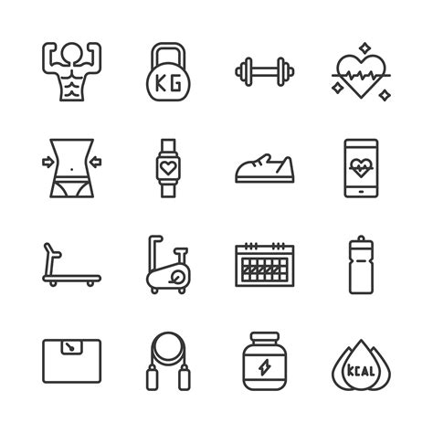 Fitness Related Icon Setvector Illustration 651312 Vector Art At Vecteezy