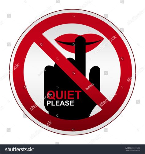 prohibited sign quiet please sign on stock illustration 111217802 shutterstock