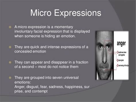 Micro Expressions A Micro Expression Is A Momentaryinvoluntary Facial