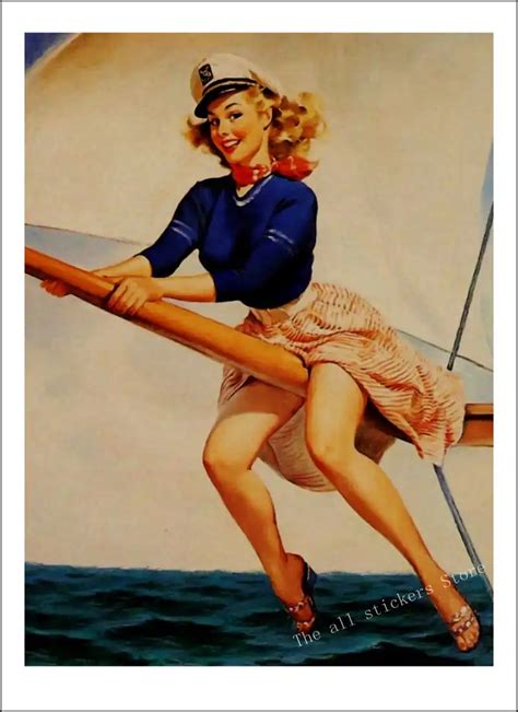 World War II PINUP GIRLS Classic Retro Kraft Paper Poster Sexy Girl Decorative Painting Military