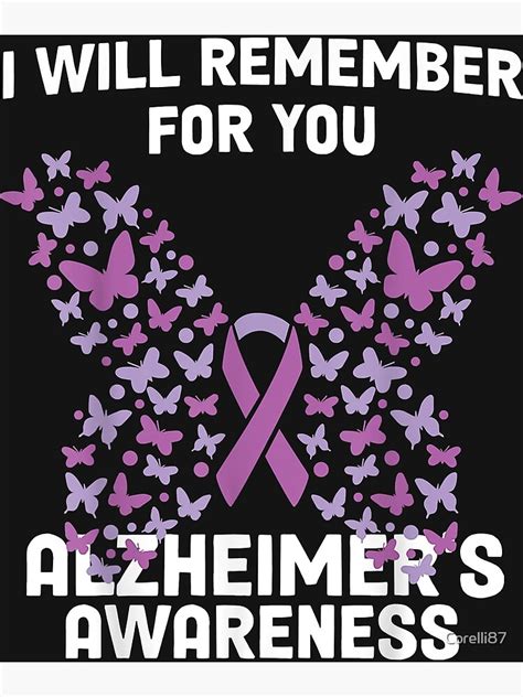 Alzheimers Awareness Ribbon Purple Butterflies Poster For Sale By