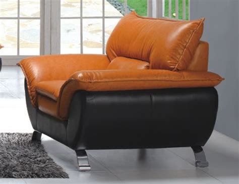 Comfortable And Contemporary Half Leather Living Room Arm