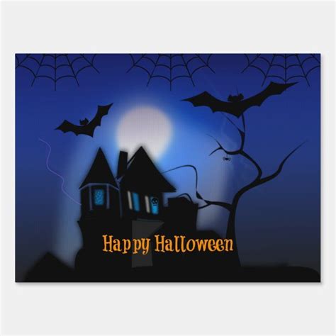 Happy Halloween Haunted House Sign