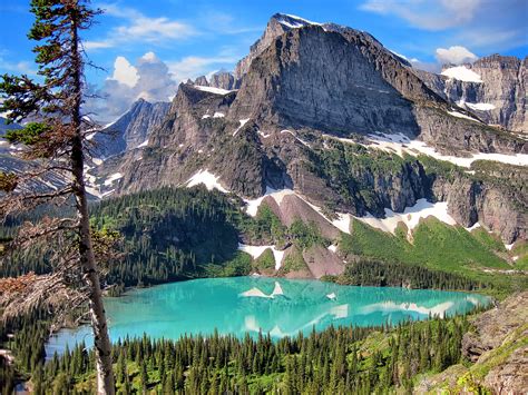 Обои Grinnell Lake Glacier National Park озеро бесплатные картинки на