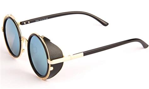 Bertolucci Steampunk Sunglasses 50s Round Glasses Cyber Goggles Vintage