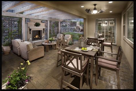 Patio And Fireplace Porch Interior Mediterranean Style Home Home