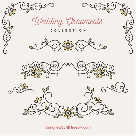 Wedding Ornaments Collection Free Vector