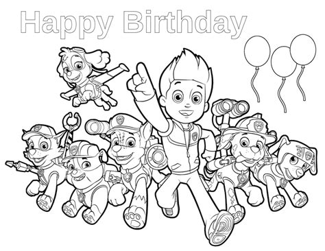 Coloriage Anniversaire Pat Patrouille