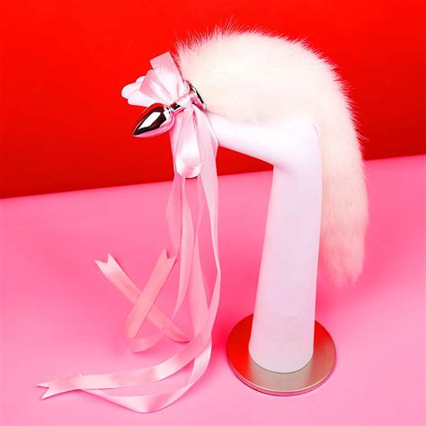 Newest Fox Tail Bow Knot Anal Plug Smooth Metal Bead Butt Plug Prostate Massage Sm Anus Sex Toys