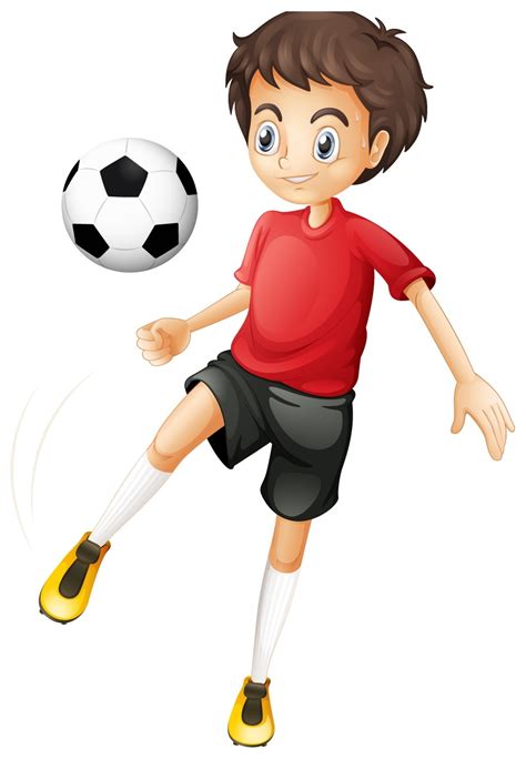 Boy Playing Football Cartoon