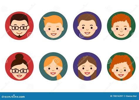 Male And Female Faces Avatars People Icons People Flat Icons